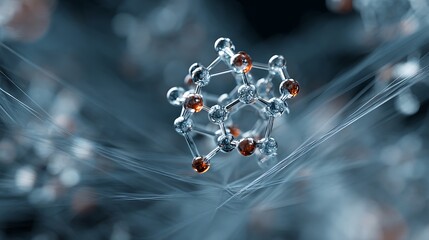 A molecular structure model floating in a digital space 