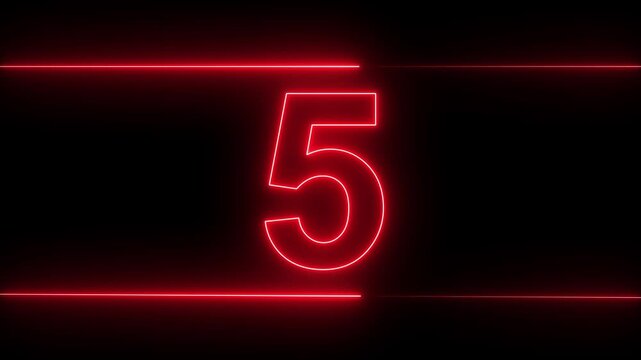 10 to 0 second modern digital countdown timer neon light style on black background,10 seconds simple countdown timer. Dynamic 10s Countdown Animation Engaging Timer Visuals for Events