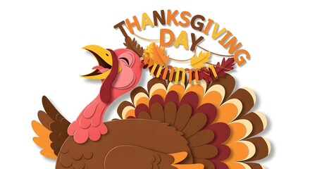 A humorous and playful design concept for a Thanksgiving Day greeting card or social media post