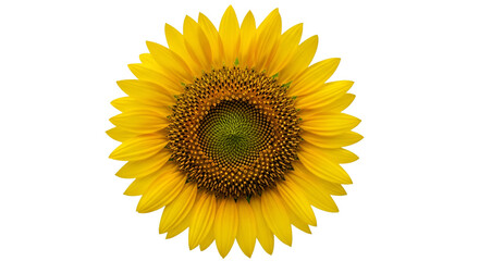Fototapeta premium Vibrant Sunflower Head Isolated on Black Background