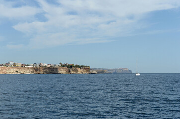 Steep Black Sea coast in Sevastopol