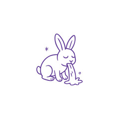 Puking Rabbit Cartoon Illustration