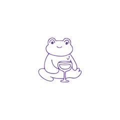 Frog Enjoying a Drink Illustration