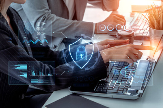 A futuristic cybersecurity dashboard for a Security Operations Center (SOC). The system monitors the network, analyzes data for threats, and provides comprehensive protection. Fermion - Powered by Adobe