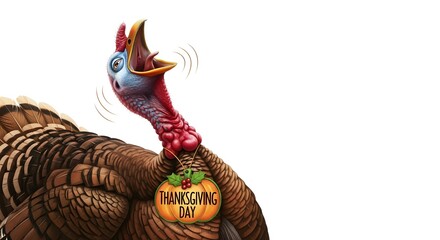 A humorous and playful design concept for a Thanksgiving Day greeting card or social media post