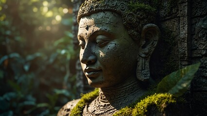 the statue is made of stone