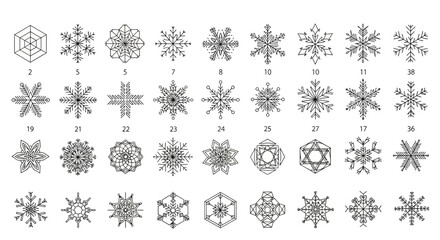 Snowflake Icons A Collection of Delicate Winter Symbols for Creative Projects and Designs