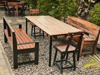 Outdoor wooden table and chairs