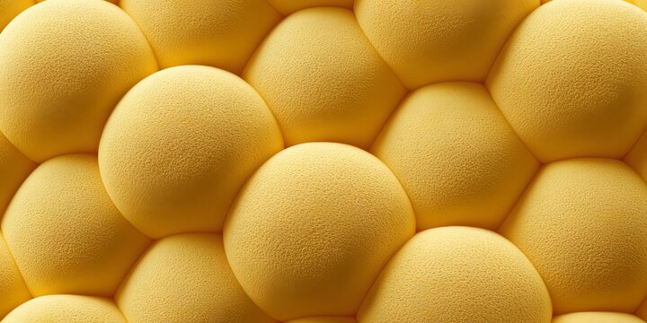 Close-up view of yellow spherical structures resembling cells in a natural pattern during a laboratory study