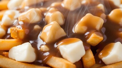Delicious closeup of white mushrooms and cheese in a pan, a gourmet healthy cooking dish