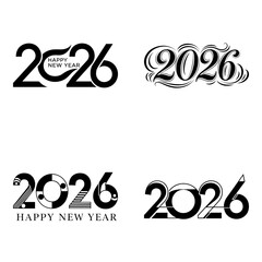 Stylish 2026 Happy New Year lettering designs for festive modern celebrations