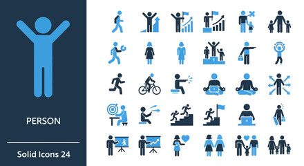 Human Icon Set Diverse Illustrations Depicting People in Various Activities and Gestures
