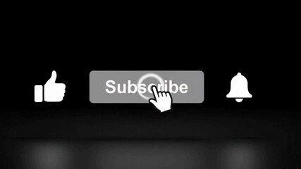 Animated subscribe button with like and notification bell for engaging channel promotion and interactive social media growth, modern and dynamic