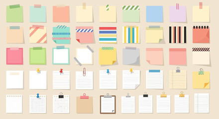 Assorted Sticky Notes and Memos Collection for Planners and Reminders