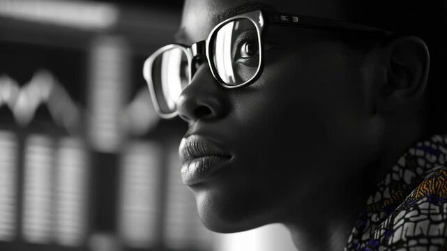 A young adult with glasses, deep in thought among books.