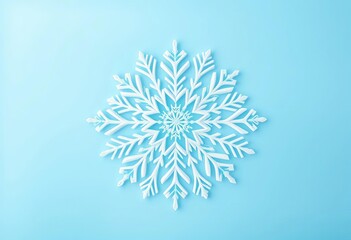Intricate white snowflake pattern on a soft blue background ,  christmas,  wallpaper