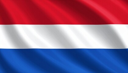 Naklejka premium Smooth Waving Flag of the Netherlands Fabric Background