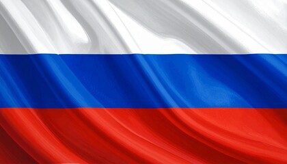Smooth Waving Flag of the Russian Federation Fabric Background