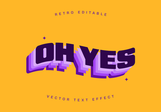 Retro Text Effect Bold Layered Typography Style