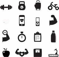 Fitness Icon Set Vector.eps
