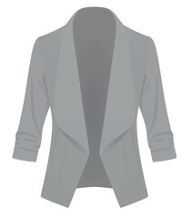 Women grey cardigan. front open. vector illustration	