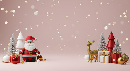 Airy Pink Christmas Studio Scene Background