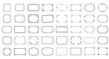 Collection of Decorative Border Frames, Outlined Vector Designs for Elegant Graphics