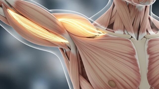 3D Animation of Human Arm and Shoulder Muscles Activating