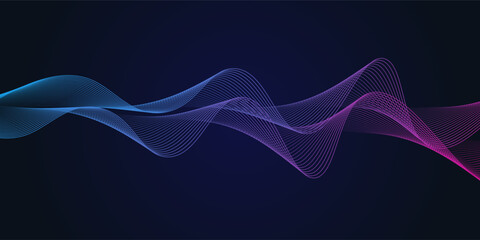 abstract modern colorful wavy line horizontal banner futuristic design background