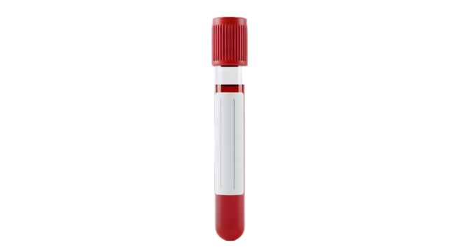blood test tube isolated on a transparent background