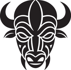 Tribal Buffalo Head Vector Art