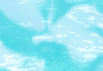 Refreshing composite image of a bright light blue mottled background and a transparent white cloud-like texture.