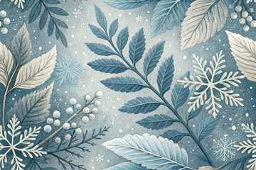 Seamless pattern of frosty botanicals