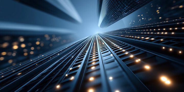 Fintech disruption in banking exploring the future of finance in urban skylines business content high-tech environment