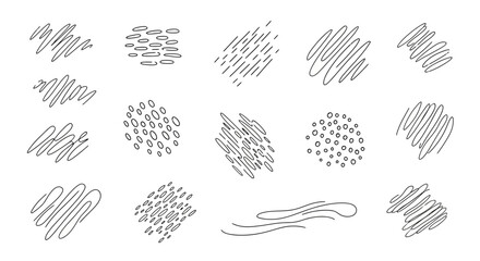 Abstract scribble patterns collection for creative design elements and backgrounds.
