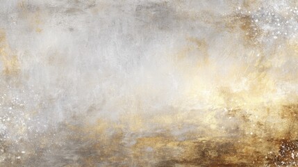 Obraz premium Abstract textured background in soft gray and warm gold tones with artistic brush strokes and subtle shimmering effects ideal for creative projects and design
