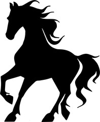 Black horse silhouette on Chinese New Year