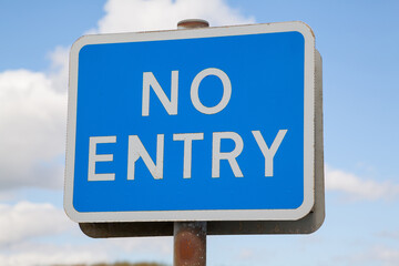 No Entry Traffic Sign Indicating Prohibited Direction