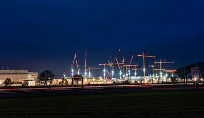 Gro&szlig;baustelle der neuen Chipfabrik  in Dresden