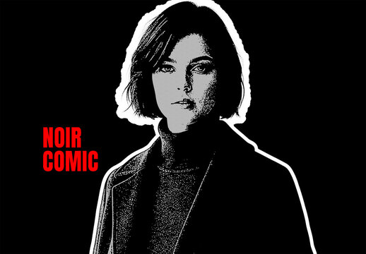 Noir Paper Comic Photo Effect
