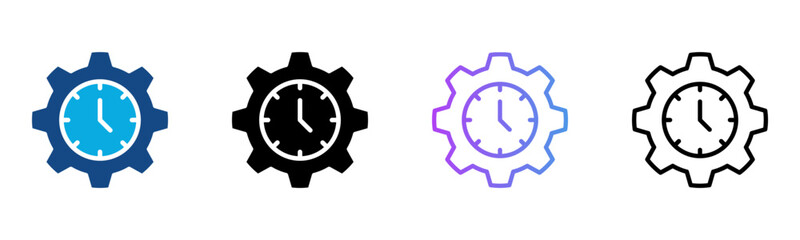 Time Management Icon Multiple Style Vector Illustration
