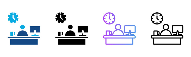 Work Space Icon Multiple Style Vector Illustration
