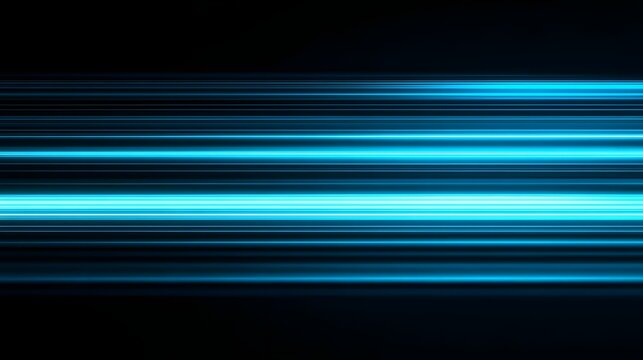 Abstract blue light streaks moving at high speed on a black background.