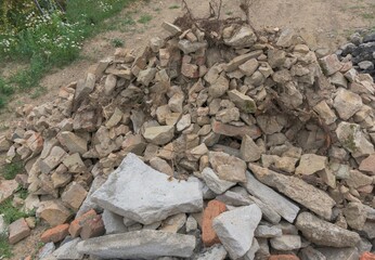 Rubble debris pile waste ruin heap