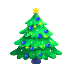 Christmas Tree with Lights & Ornaments – Holiday