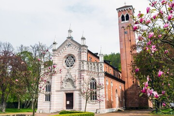 Dubi Dubí town, Czechia, Italian style church architecture © matousekfoto