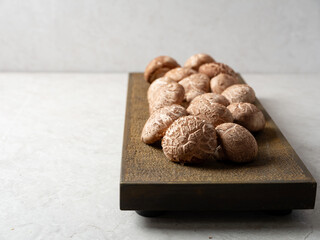 Fresh shiitake mushrooms, food ingredient