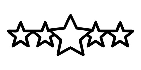 A five star icon bold outline vector illustration design