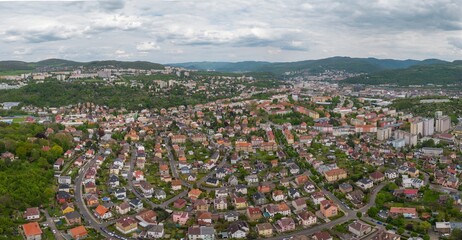 Decin, Czechia town aerial panorama view