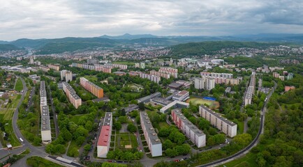 Usti nad Labem, Czechia town city panorama aerial drone view